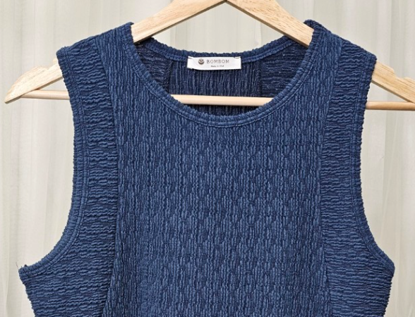 Textured Elegance Tank NAVY