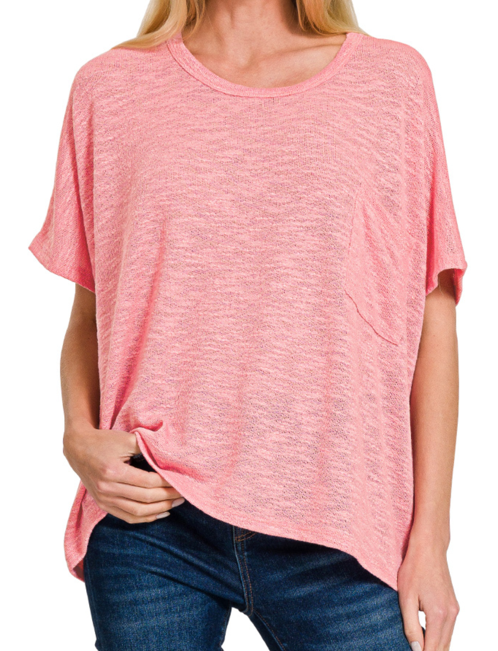 Pocket Oversized Slub Hacci PINK