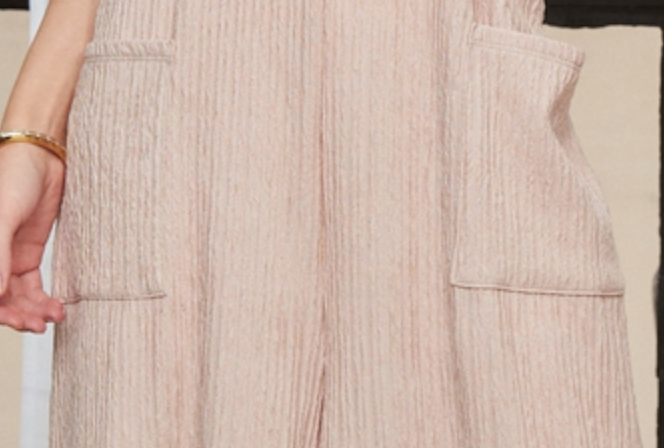 Crinkle Jumper Wide Leg SAND