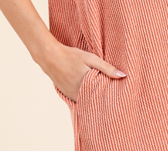 Rib Knit Dress SALMON