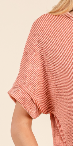 Rib Knit Dress SALMON