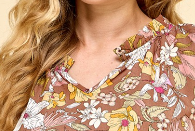 Floral W/ Smocked Sleeves SIENNA