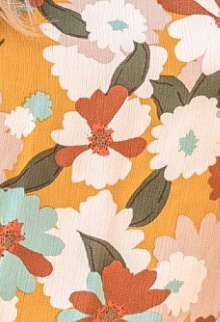 Floral Ruffle Sleeves MUSTARD