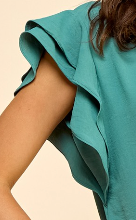Wendy Ruffled Sleeve SEAFOAM