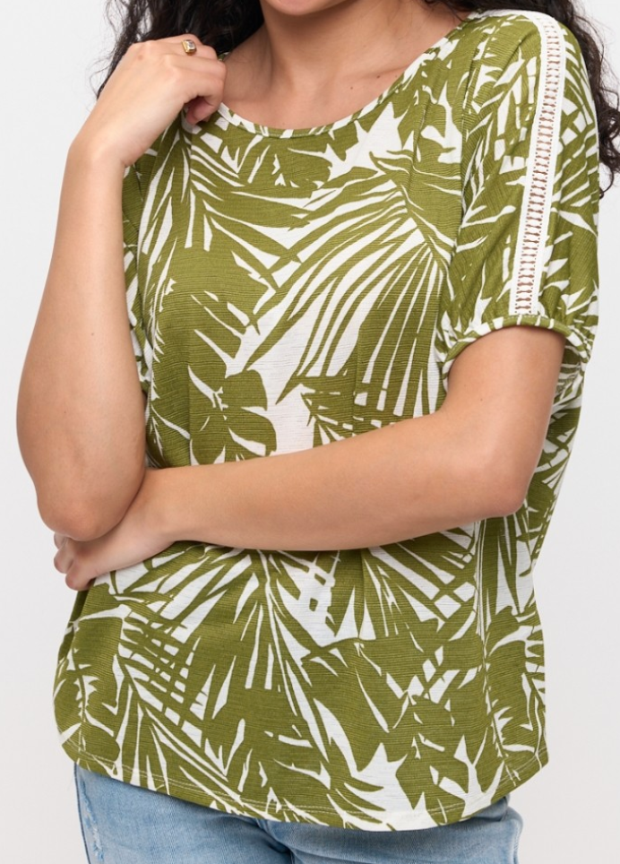 Tropical Crochet Shoulder OLIVE