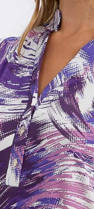 Mandarin Collar V~Neck Sleeveless PURPLE