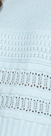 3/4 Sleeve Textured Sweater ICE BLUE