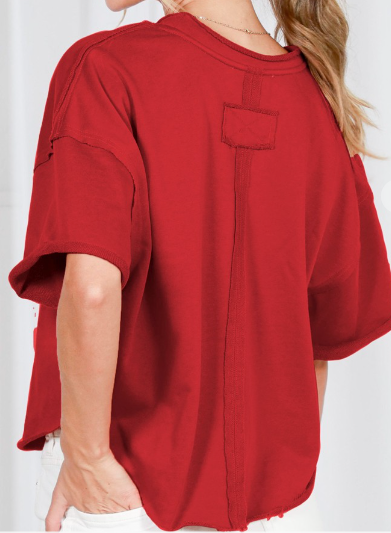 Vintage Raw Cut Detail CRIMSON
