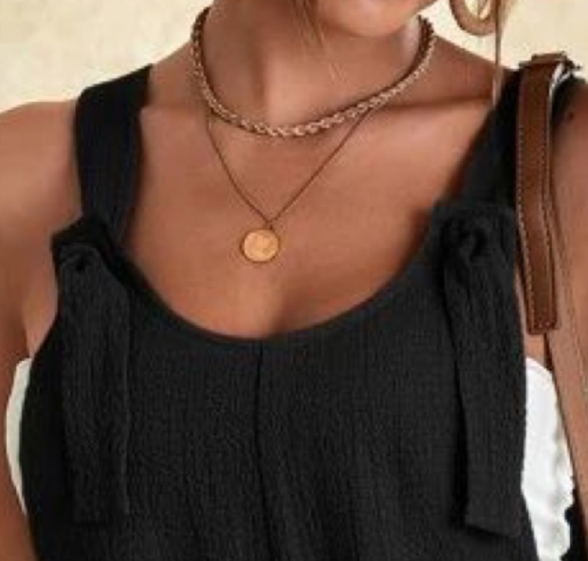 Adjustable Strap Romper BLACK