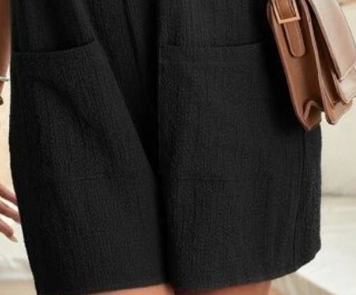 Adjustable Strap Romper BLACK
