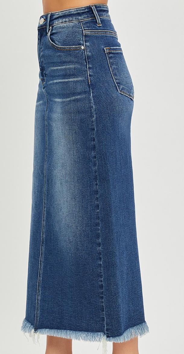 RISEN Frayed Long Pencil Skirt 34.5"