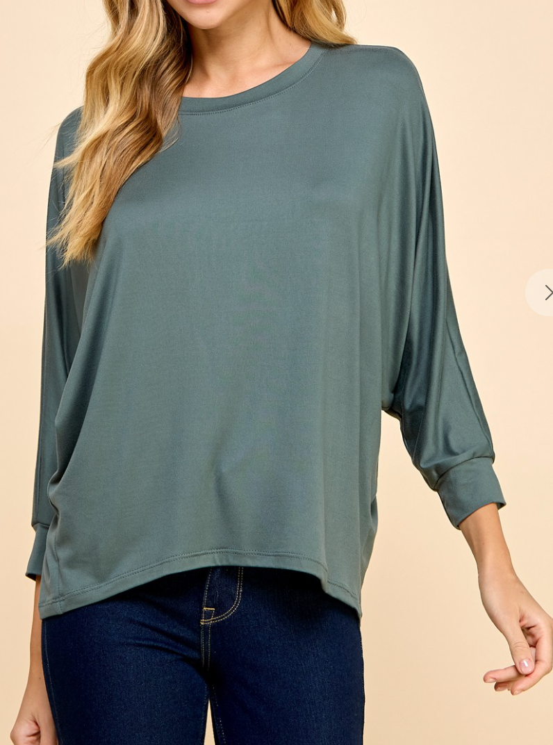 3/4 Luxe Dolman SEAFOAM