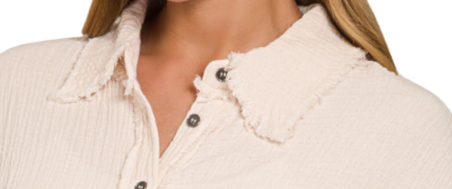 Gauze Oversized Raw Edge SAND