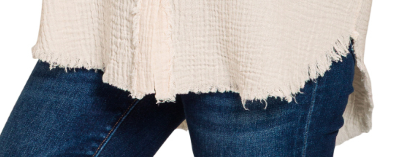 Gauze Oversized Raw Edge SAND