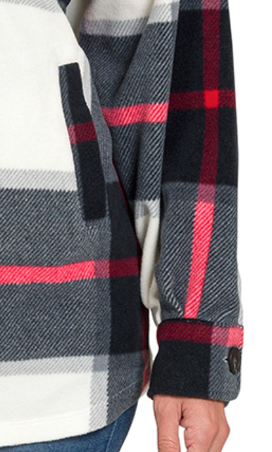 Plaid Fleece Shacket BLACK