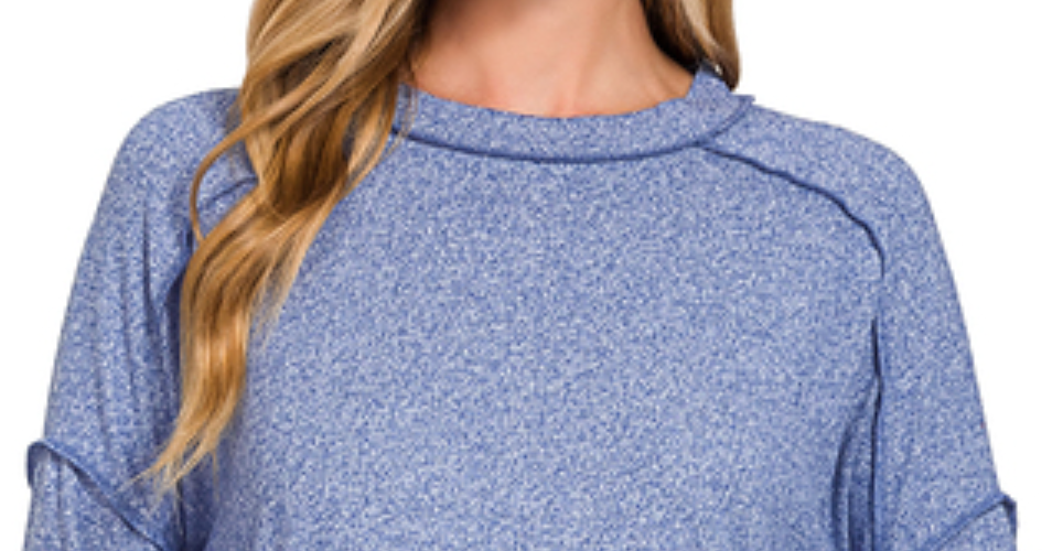 Melange Hacci Hi-Low NAVY