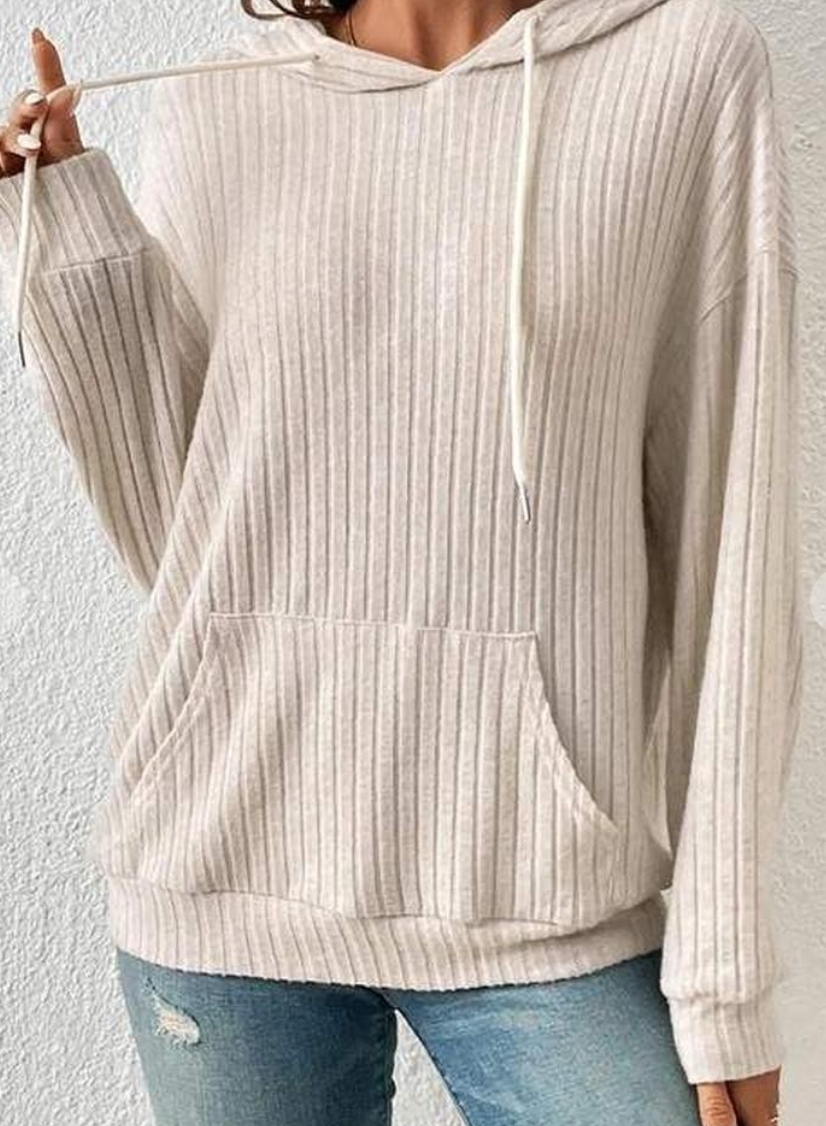 Trudi RIbbed Knit Hoodie BEIGE