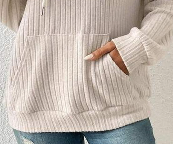Trudi RIbbed Knit Hoodie BEIGE