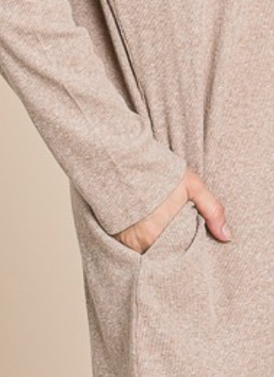 Pocketed Shawl Cardi TAUPE