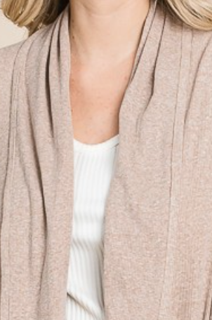 Pocketed Shawl Cardi TAUPE