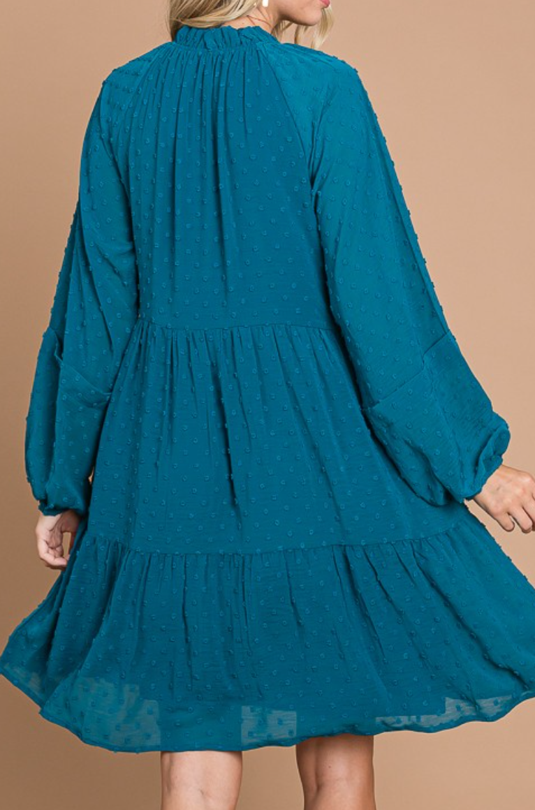 PS Swiss Dot Dress DEEP TURQUOISE