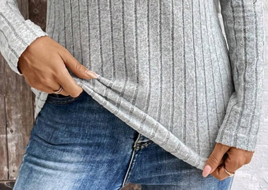 V Ribbing Sweater GRAY