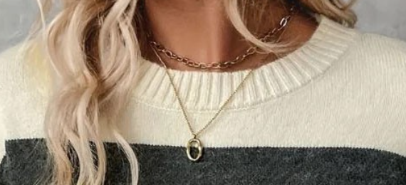 Color Block Stripe Sweater CREAM
