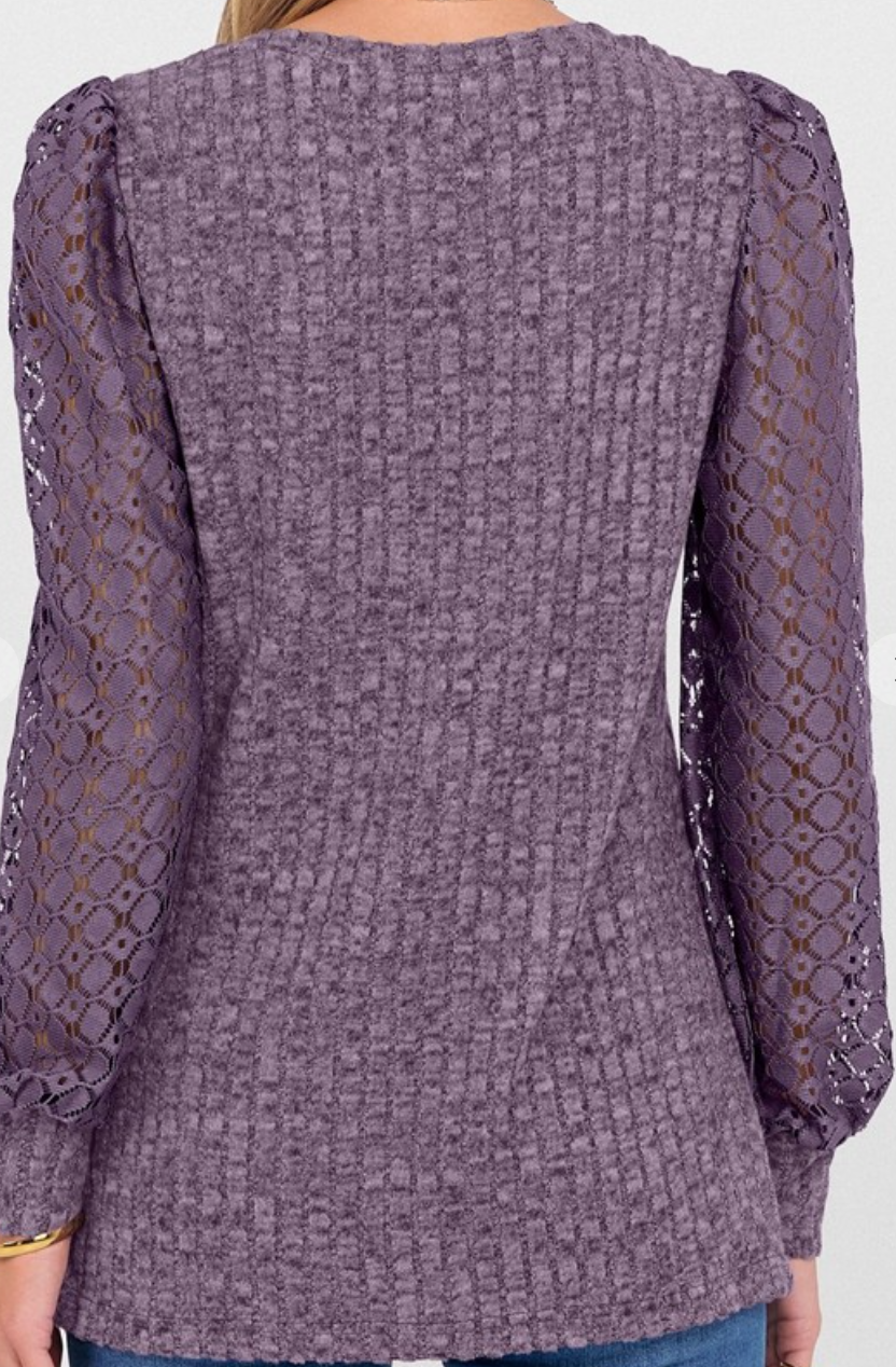 Diamond Lace Sweater PURPLE
