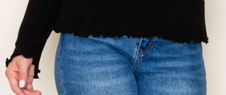 Merrowed Hemmed Rib BLACK