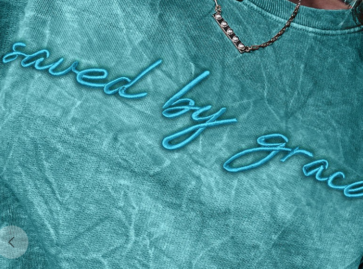 Saved By Grace Mineral Sweatshirt TEAL