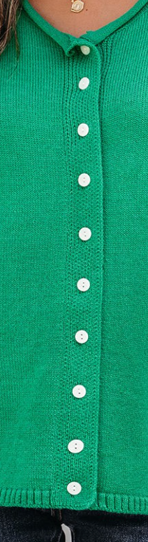 Knit Drop Shoulder Sweater Cardi GREEN