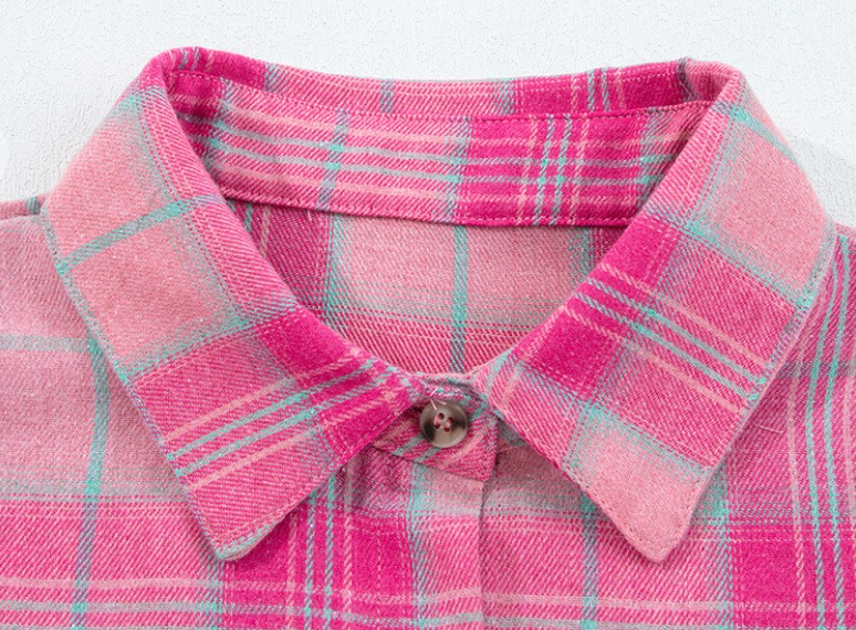 Plaid Flannel W/ Pockets PINK