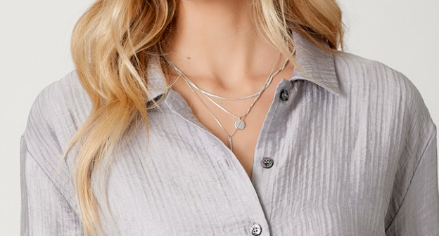 Double Cloth Button Down Shirt LILAC PURPLE