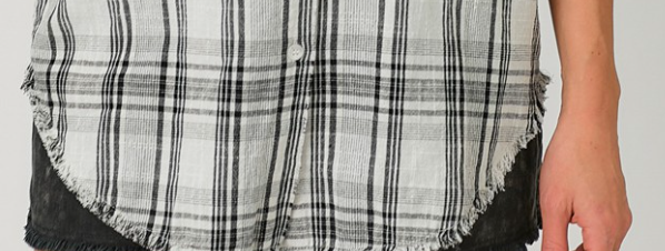 Double Cloth Fray Edge BLACK