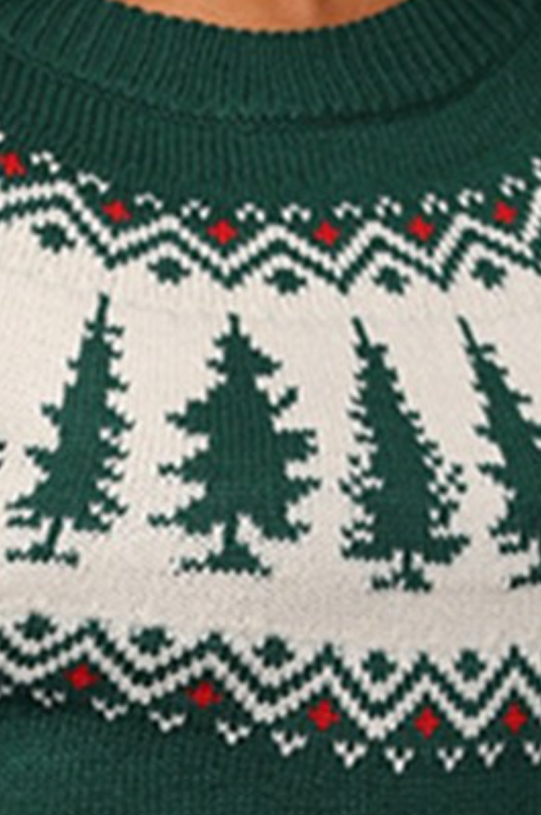 Retro CHRISTmas Tree Sweater GREEN