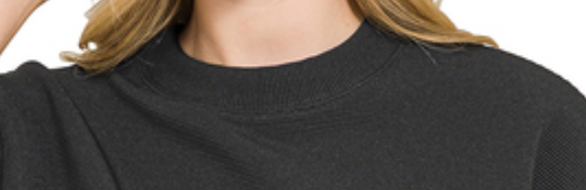 Effortless Ribbed Tee BLACK