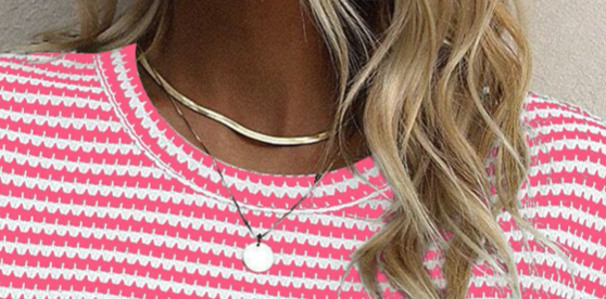 Striped Drop Shoulder Sweater PINK