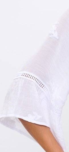 Crochet Trim Peplum WHITE
