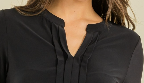 Manderine Pintuck Blouse BLACK
