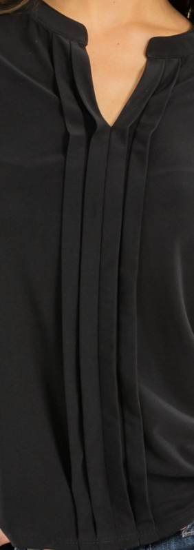 Manderine Pintuck Blouse BLACK