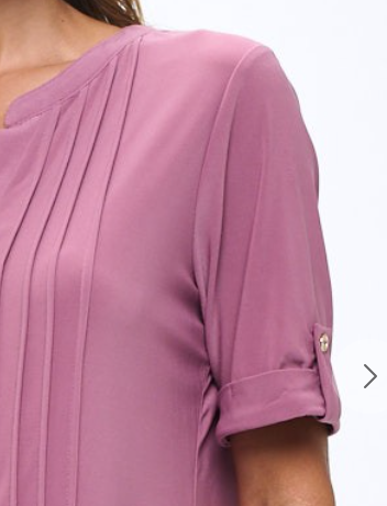 Full Placket Pleat Blouse WISTERIA