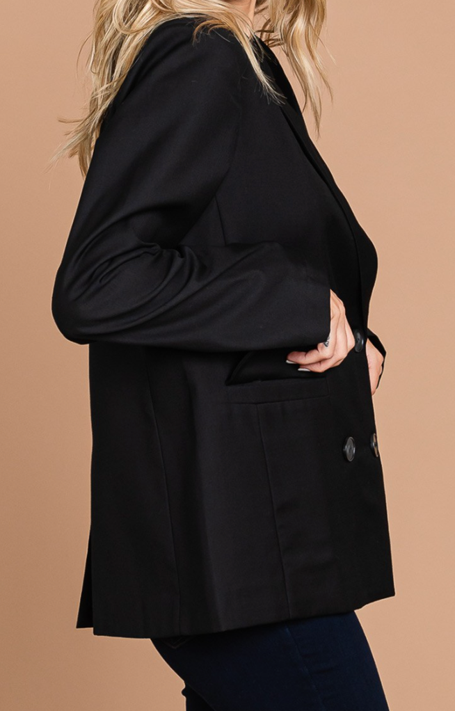 Double Breasted Tailored Jacket BLACK