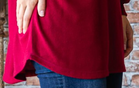 Lace Contrast Bishop BURGUNDY