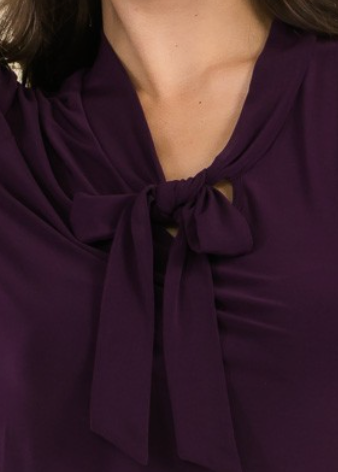 Neck Tying Blouse PLUM