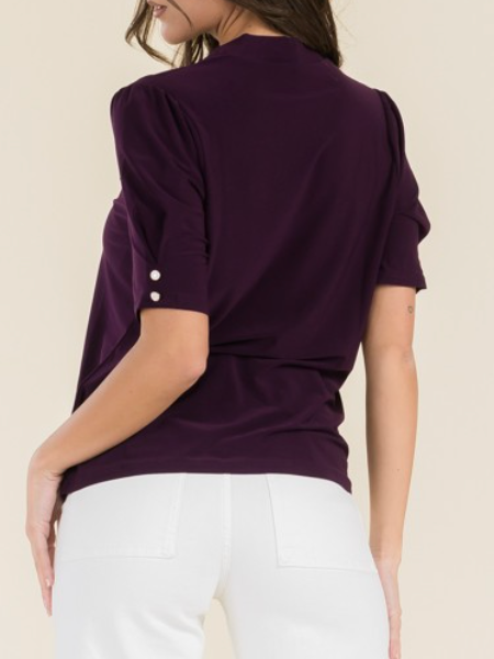 Neck Tying Blouse PLUM