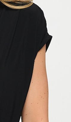 Funnel Neck Bubble Hem Blouse BLACK