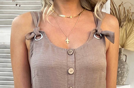 Adjustable Shoulder Strap Jumpsuit BROWN