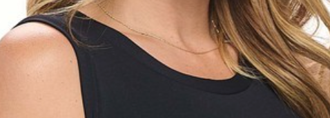Reverse High-Low Neck Seamless Tank BLACK