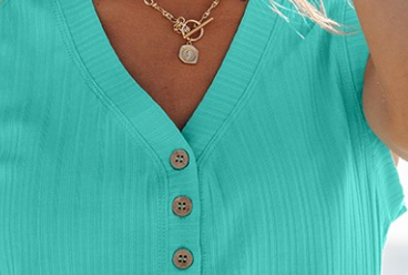 Ribbed Tank & Shorts Set TURQUOISE