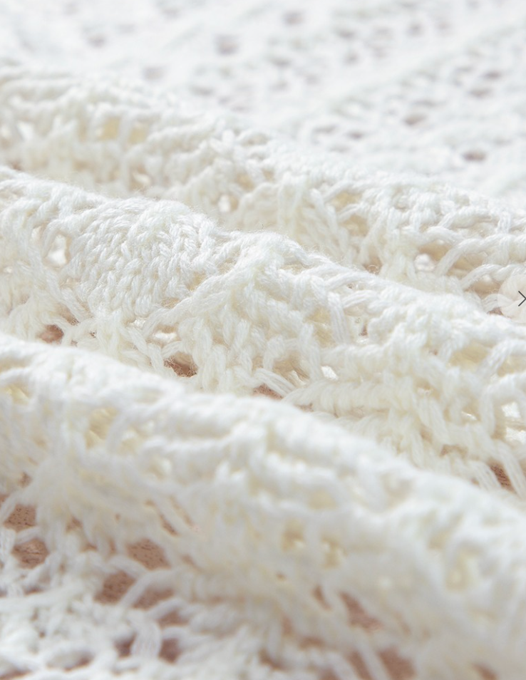 Crochet Knit Cardi WHITE